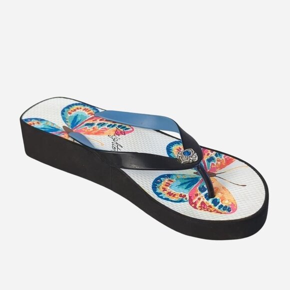 Brighton Flit Butterfly Platform Flip Flop Sandals Multicolor l Size 9 - Picture 5 of 8